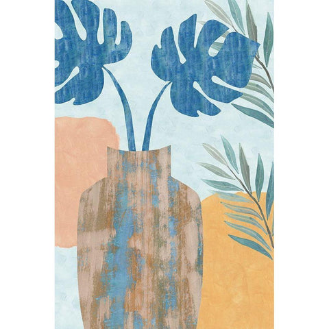 Indigo Yellow Still Life IV White Modern Wood Framed Art Print by Kouta, Flora