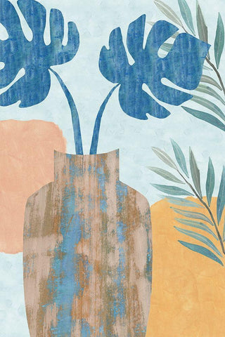 Indigo Yellow Still Life IV Black Ornate Wood Framed Art Print with Double Matting by Kouta, Flora