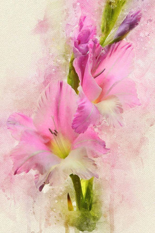 Blessings in Bloom White Modern Wood Framed Art Print with Double Matting by Robertson, Leda