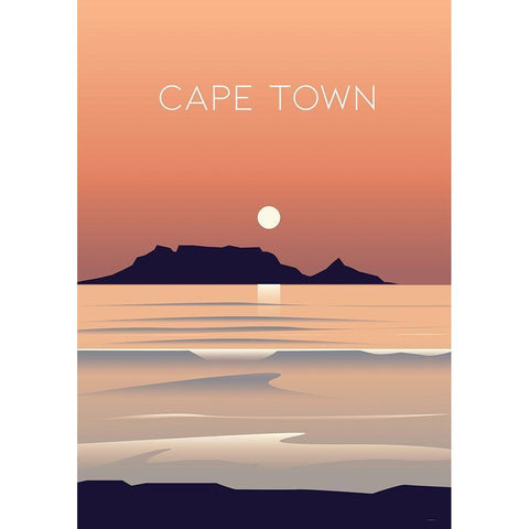 Cape town travel poster White Modern Wood Framed Art Print by ARCTIC FRAME