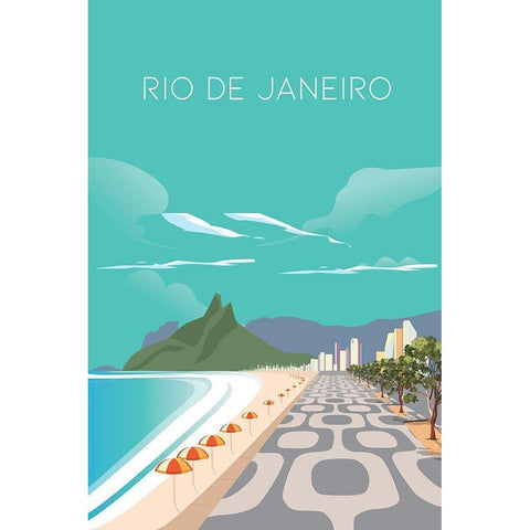 rio White Modern Wood Framed Art Print by ARCTIC FRAME