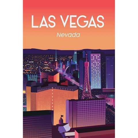 las vegas White Modern Wood Framed Art Print by ARCTIC FRAME