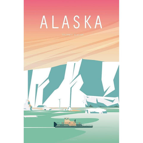 Alaska White Modern Wood Framed Art Print by ARCTIC FRAME