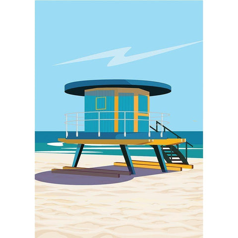 dipsouth beach White Modern Wood Framed Art Print by ARCTIC FRAME