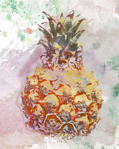 Ananas III White Modern Wood Framed Art Print with Double Matting by Aryai, Sia