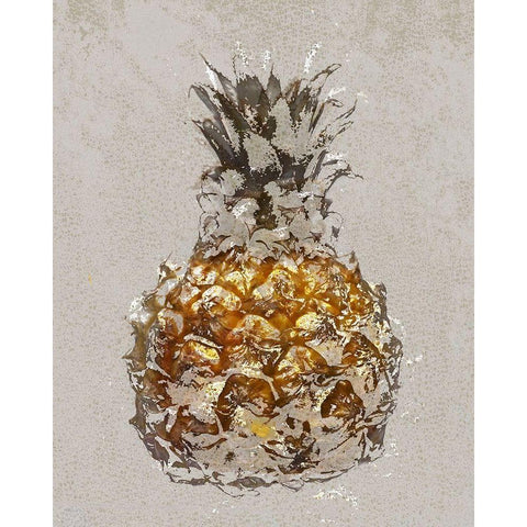 Ananas IV White Modern Wood Framed Art Print by Aryai, Sia