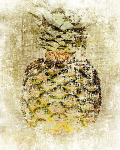 Ananas V White Modern Wood Framed Art Print with Double Matting by Aryai, Sia