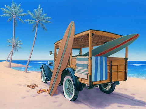 The Good Ole Days White Modern Wood Framed Art Print with Double Matting by Courtney, Richard