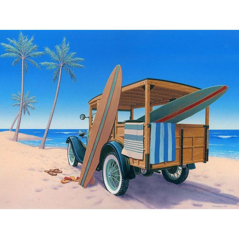 The Good Ole Days Black Modern Wood Framed Art Print by Courtney, Richard