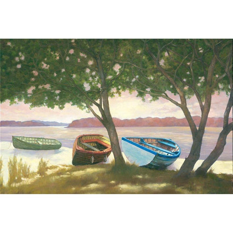 Lakeside II Black Modern Wood Framed Art Print with Double Matting by Reynolds, Graham