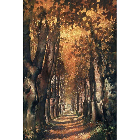 Lovers Lane Gold Ornate Wood Framed Art Print with Double Matting by Reynolds, Graham