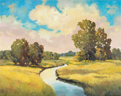 Farming Country  White Modern Wood Framed Art Print with Double Matting by Reynolds, Graham