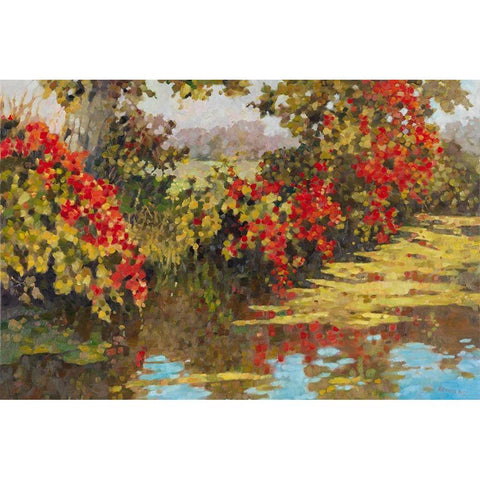 Stream Side II Black Modern Wood Framed Art Print with Double Matting by Reynolds, Graham