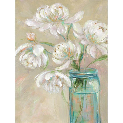 Rythm in Blues White Modern Wood Framed Art Print by Joy, Julie