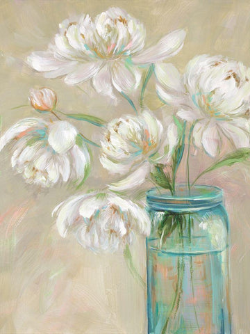 Rythm in Blues White Modern Wood Framed Art Print with Double Matting by Joy, Julie