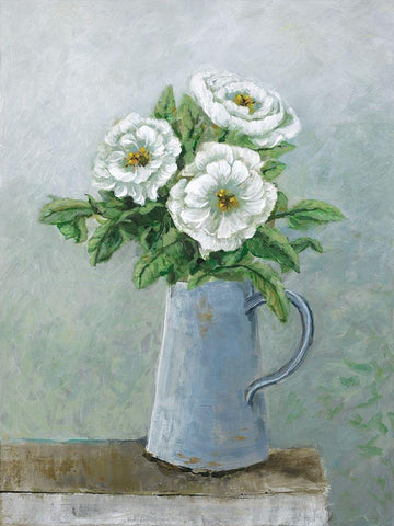 Amour Des Fleurs White Modern Wood Framed Art Print with Double Matting by Joy, Julie