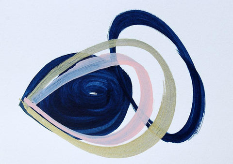 Minimalist Painting Black Ornate Wood Framed Art Print with Double Matting by Orlov, Irena