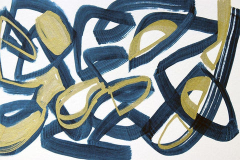 Minimalist Painting White Modern Wood Framed Art Print with Double Matting by Orlov, Irena