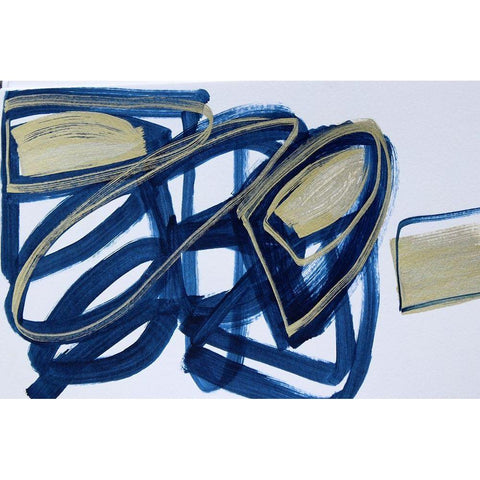 Minimalist Painting White Modern Wood Framed Art Print by Orlov, Irena