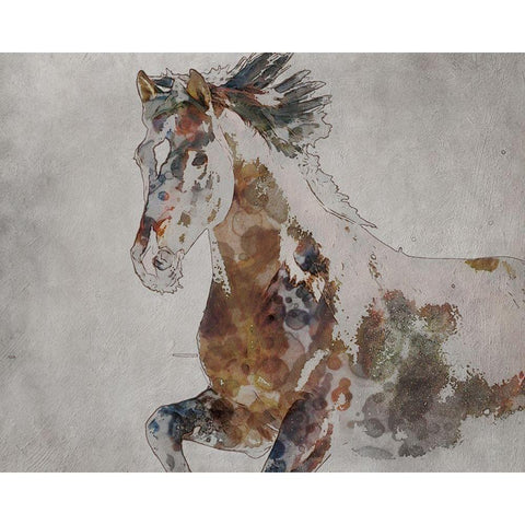 Madison Horse White Modern Wood Framed Art Print by Orlov, Irena