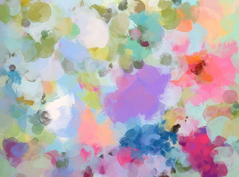 Playful Movement III White Modern Wood Framed Art Print with Double Matting by Orlov, Irena