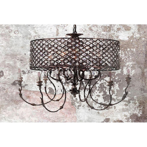 Rustic Brown Chandelier I Black Modern Wood Framed Art Print with Double Matting by Orlov, Irena