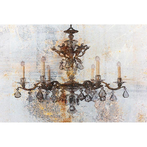 Rustic Brown Chandelier II Gold Ornate Wood Framed Art Print with Double Matting by Orlov, Irena