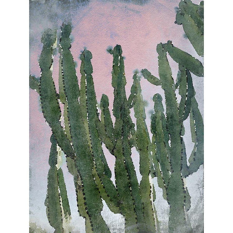 Desert Cactus I White Modern Wood Framed Art Print by Orlov, Irena