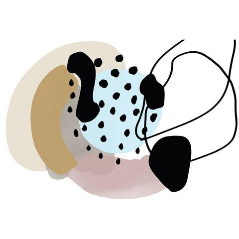 Pink Blue Lines Minimalism White Modern Wood Framed Art Print by Orlov, Irena