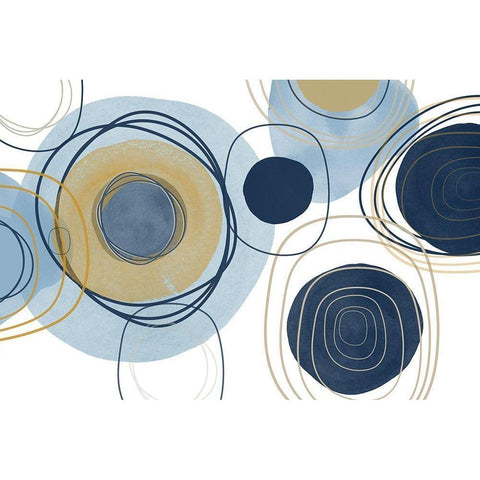 Blue Lines Minimalism III White Modern Wood Framed Art Print by Orlov, Irena