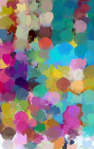 Bohemian Color Expression V White Modern Wood Framed Art Print with Double Matting by Orlov, Irena