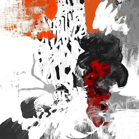 Freeing Up V White Modern Wood Framed Art Print with Double Matting by Orlov, Irena