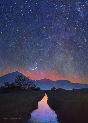 Max Parrish Twilight Canal Black Ornate Wood Framed Art Print with Double Matting by Vest, Christopher