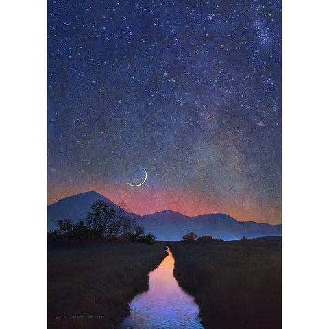 Max Parrish Twilight Canal White Modern Wood Framed Art Print by Vest, Christopher