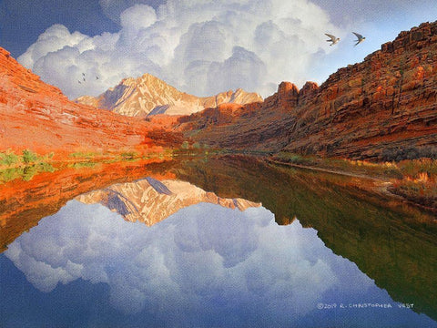 Colorado River Black Ornate Wood Framed Art Print with Double Matting by Vest, Christopher