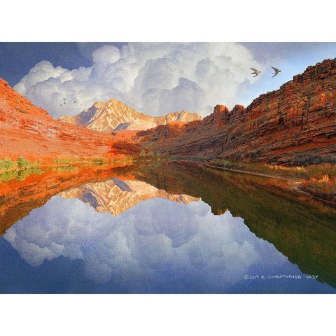 Colorado River White Modern Wood Framed Art Print by Vest, Christopher