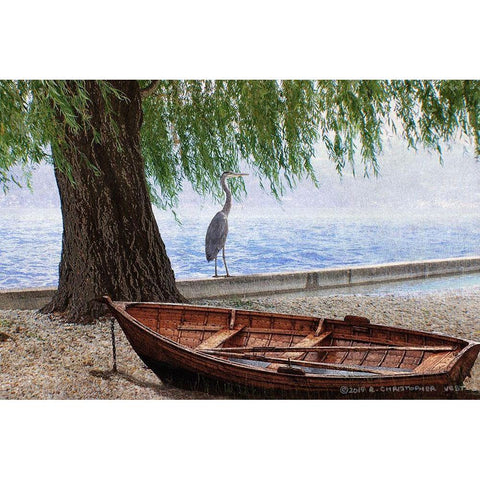 Willow Tree at Maggiori Black Modern Wood Framed Art Print with Double Matting by Vest, Christopher