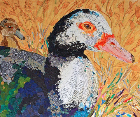 And the Duck Said Quack White Modern Wood Framed Art Print with Double Matting by St Hilaire, Elizabeth