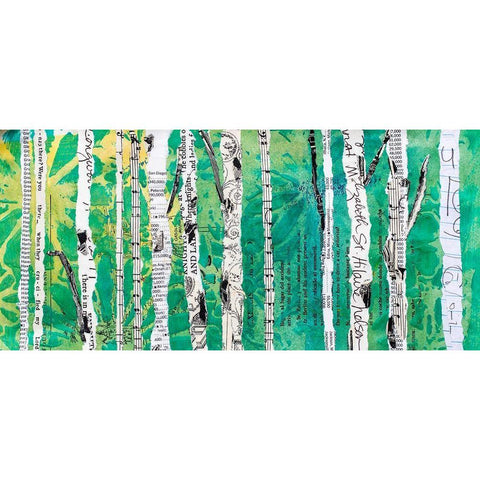 Birches Green  White Modern Wood Framed Art Print by St Hilaire, Elizabeth