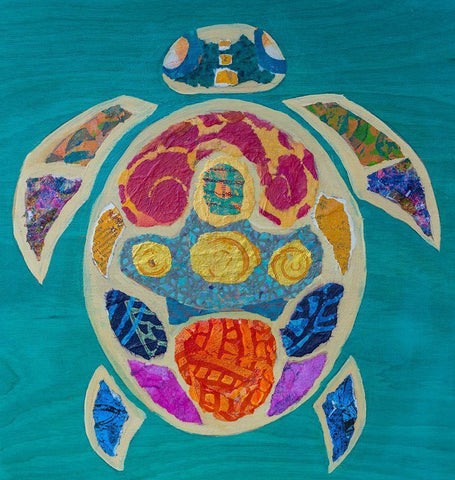 Sea Turtle II White Modern Wood Framed Art Print with Double Matting by St Hilaire, Elizabeth