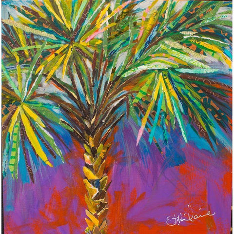 River Palm Black Modern Wood Framed Art Print with Double Matting by St Hilaire, Elizabeth