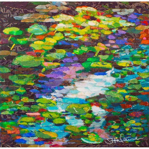 Spatterdocks Black Modern Wood Framed Art Print by St Hilaire, Elizabeth