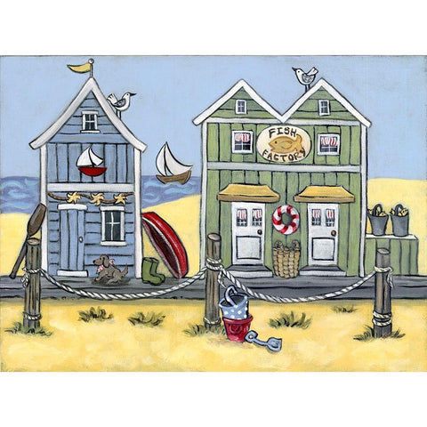 Fish Factory Gold Ornate Wood Framed Art Print with Double Matting by Wojahn, Holly