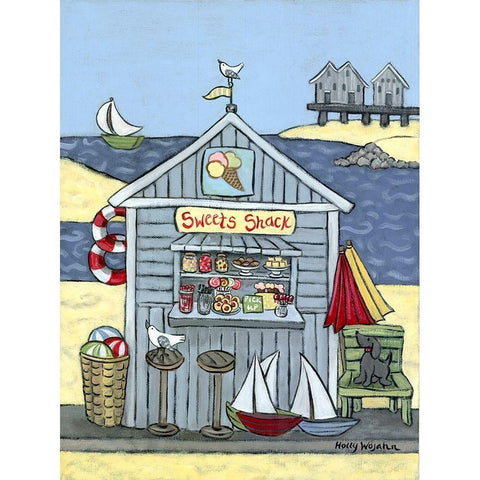 Sweets Shack White Modern Wood Framed Art Print by Wojahn, Holly