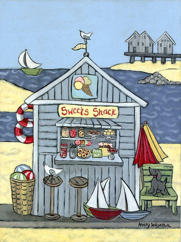 Sweets Shack White Modern Wood Framed Art Print with Double Matting by Wojahn, Holly