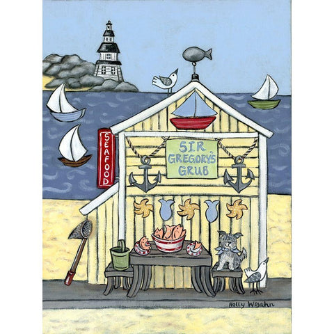 Sir Gregorys Grub White Modern Wood Framed Art Print by Wojahn, Holly