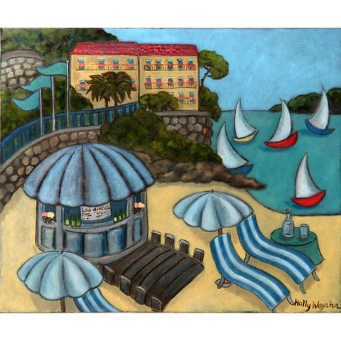 Resting on the Riviera Gold Ornate Wood Framed Art Print with Double Matting by Wojahn, Holly