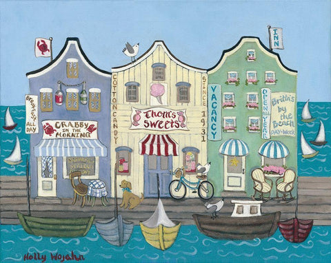 Crabby in the morning White Modern Wood Framed Art Print with Double Matting by Wojahn, Holly