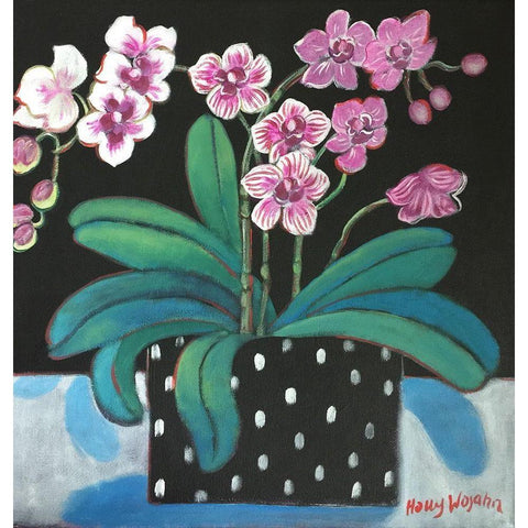 Orchid for Terri Black Modern Wood Framed Art Print with Double Matting by Wojahn, Holly