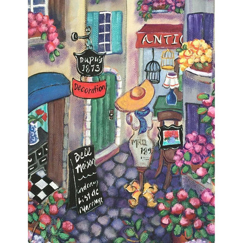 Petite Rue Du Provence Black Modern Wood Framed Art Print with Double Matting by Wojahn, Holly